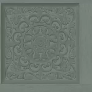 Holden Decor Ornate Panel Teal Wallpaper - 10.05m x 53cm