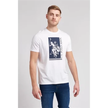 US Polo Assn Block Print T Shirt - White