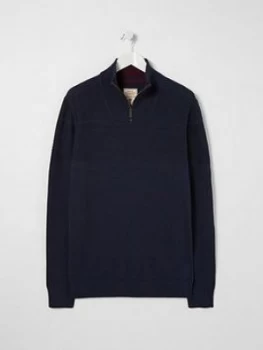 Fatface Rye 1/4 Zip Knitted Jumper - Navy