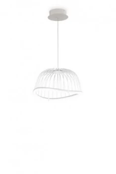 Caged Ceiling Pendant 41cm Round, 20W LED, 3000K, 1400lm, White