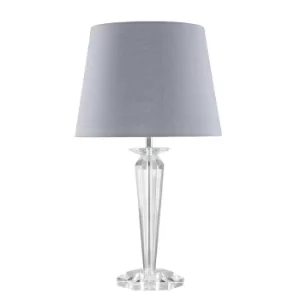 Davenport K9 Crystal Table Lamp with Grey Aspen Shade