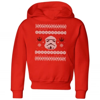 Star Wars Stormtrooper Knit Kids Christmas Hoodie - Red - 5-6 Years