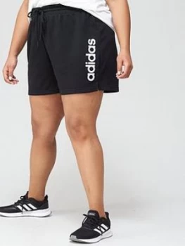 adidas Plus Linear Shorts - Black/White, Size 3X, Women