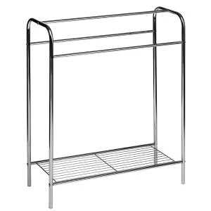 Premier Housewares Floor Standing Towel Stand - Chrome Plated Steel