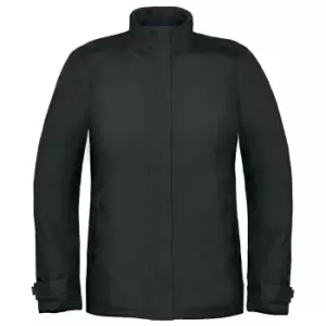 B&C Womens/Ladies Premium Real+ Windproof Waterproof Thermo-Isolated Jacket (XL) (Black)