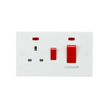 45A DP Cooker Switch and 13A Socket with Neons - Knightsbridge