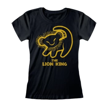 Lion King Classic - Silhouette Womens X-Large T-Shirt - Black