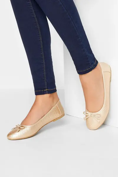 Long Tall Sally Ballerina Pumps Gold