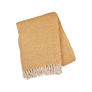 Sass & Belle Scandi Boho Mustard Blanket Throw