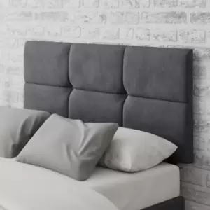 Caine Plush Velvet Headboard Steel