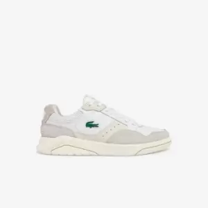 Lacoste Mens Game Advance Luxe Leather and Suede Trainers Size 8 UK White & Off White