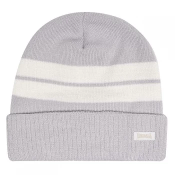 Lonsdale Turn Up Beanie Hat Mens - Grey/Ecru