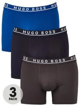 Hugo Boss 3 Pack Boxer Briefs Black/Blue/Grey Size S Men