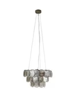 Smoked Glass Disc Super Chandelier - Smoke