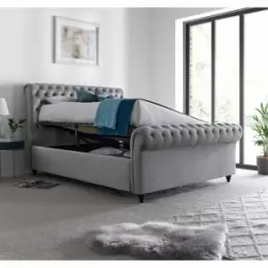 Bedmaster Osborne Grey Velvet Chesterfield Ottoman Bed Double