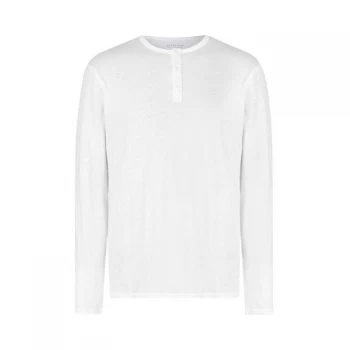 AllSaints Figure Long Sleeve Henley - Optic White