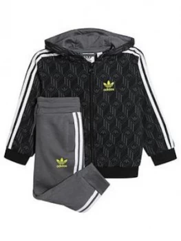 Boys, adidas Originals Fz Hoodie Set, Black, Size 3-4 Years