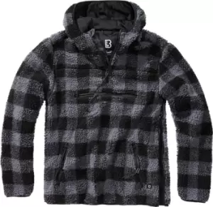 Brandit Teddyfleece Worker Pullover, black-grey, Size L, black-grey, Size L