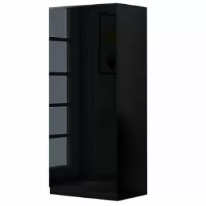 FWStyle Black Gloss Modern 2 Door Wardrobe