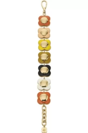 Ladies Orla Kiely Multi colour gold Chunky Flower Bracelet B4795