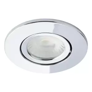 Spa Como LED Tiltable Fire Rated Downlight 5W Dimmable Cool White Chrome IP65