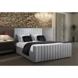 Keesa Bed Double Plush Velvet Silver