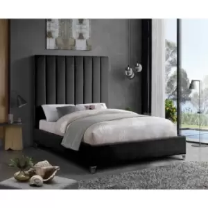 Alexo Bed King Plush Velvet Black