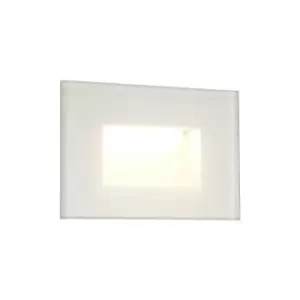 Luminosa Lighting - Recessed Rectangle Wall Lamp, 1 x 3.3W LED, 3000K, 145lm, IP65, White