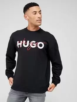 HUGO Droyko Relaxed Fit Sweatshirt - Black, Size 2XL, Men