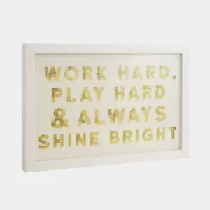 Work Hard Glitter Wall Art