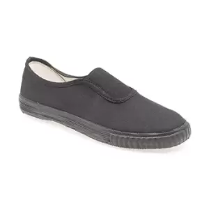 Dek Kids Unisex Junior Gusset Black Canvas Plimsolls (1 UK) (Black)