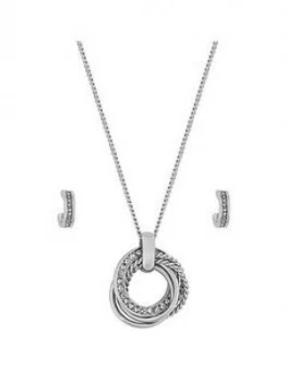 Jon Richard Jon Richard Bliss Silver Plated Crystal Russian Rings Necklace And Errings Jewlelery Set