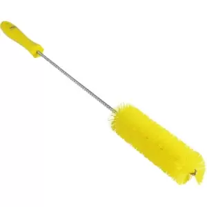 Vikan Pipe brush with handle, hard, Ø 40 mm, pack of 15, yellow