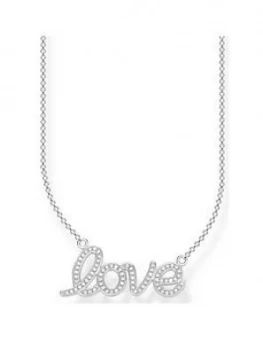 Thomas Sabo Sterling Silver Cubic Zirconia Love Pendant Necklace, One Colour, Women