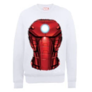 Marvel Avengers Assemble Iron Man Chest Burst Sweatshirt - White - L