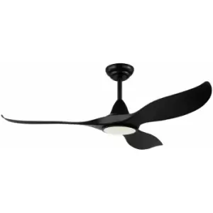 Loops - Remote Control Ceiling Fan & Light Matt Black Abs Plastic 15W Built in led