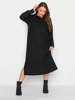 Yours Hoodie Soft Touch Dress - Black, Size 18, Women