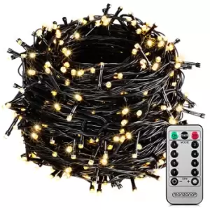 Monzana Chain of Lights 200/400/600 LEDs W/ Remote Control 20/40/60m Timer Function 8 Light Modes Dimmable IP44 Outdoor Indoor