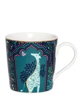 Sara Miller Mug -Giraffe'S Courtyard - Midnight