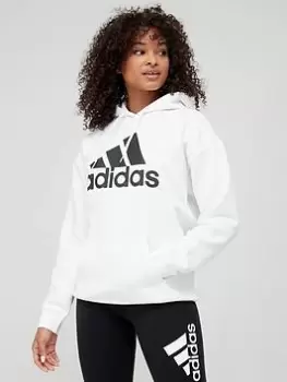 Adidas Big Logo Oversized Hoodie - White/Black