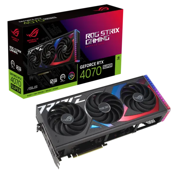 ASUS ROG Strix GeForce RTX 4070 SUPER 12GB GDDR6X DLSS3 Graphics Card - ROG-STRIX-RTX4070S-12G-GAMING