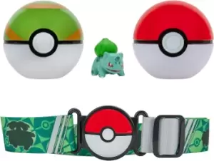 Pokemon Clip 'n' Go Poke Belt set - Poke Ball, Nest Ball and Bulbasaur #1 Action Figure multicolor