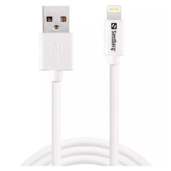 Sandberg Sandberg (Apple Approved) Lightning Cable, 2 Metre - White CABL-LIGHTSB-WHITE-2M