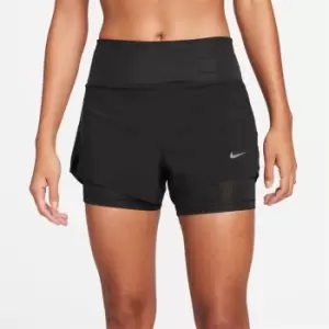 Nike Dri-FIT Swift Womens Mid-Rise 3 2-in-1 Shorts - Black