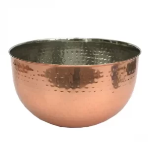 Large Hammered Copper Coloured Bowl