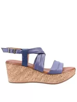 Hush Puppies Monique Wedge, Blue, Size 6, Women