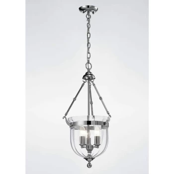 Aubrey pendant light 3 Bulbs polished chrome / glass