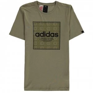 adidas Linea Texture QT T Shirt Junior Boys - TraceCargo/Blk