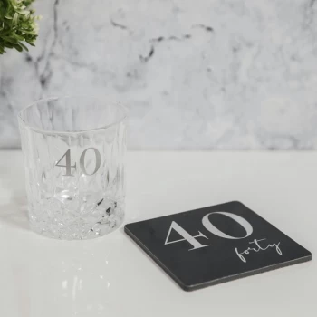 Milestones Cut Glass Whisky Tumbler & Coaster - 40