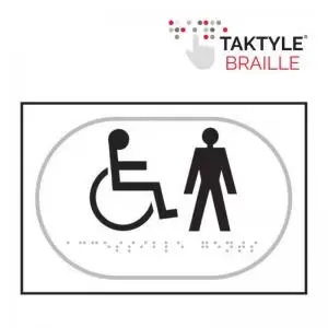 Disabled Gentlemen Graphic&rsquo; Sign; Self Adhesive Taktyle;